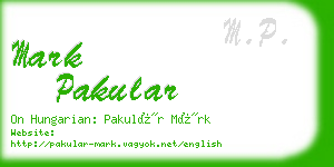 mark pakular business card